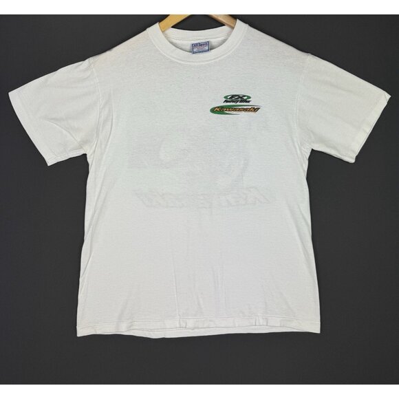 Vintage 90's Kawasaki Racing Ricky Carmichael Factory Effex White Shirt Promo - Picture 2 of 16